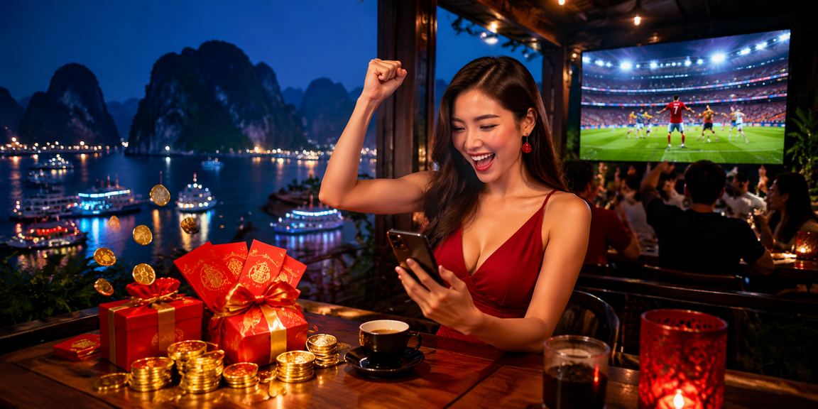 Phong bì đỏ may mắn tượng trưng cho ưu đãi thưởng tại xosokienthiet bên cảnh Ninh Bình